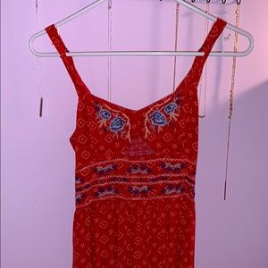 Red Maxi Dress with Front Slit